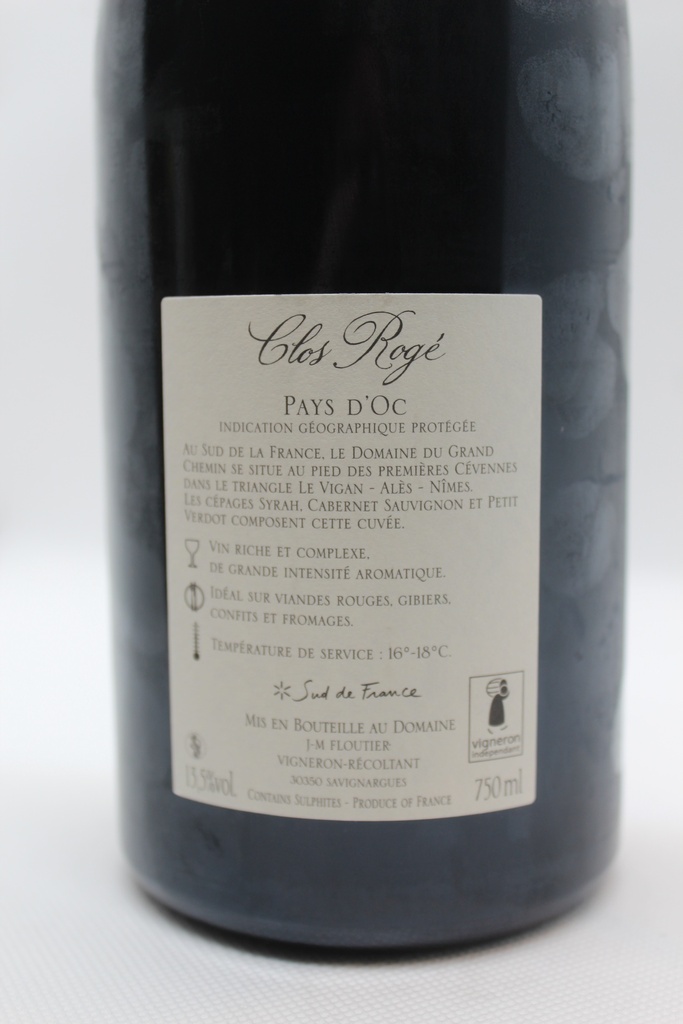 Domaine du Grand Chemin - IGP Pays d'Oc - Clos Rogé 2017